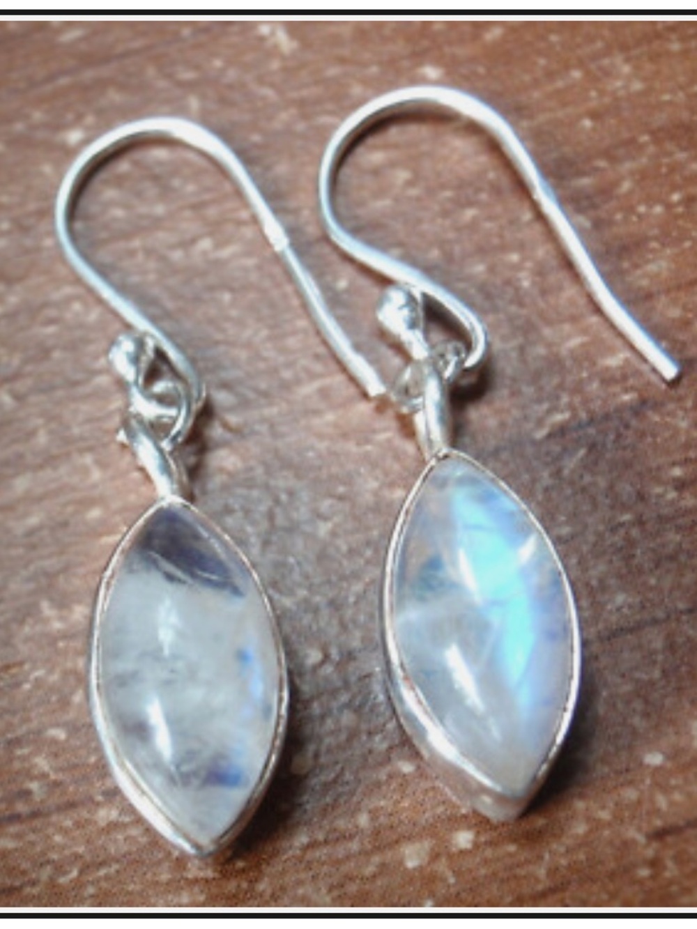 Moonstone earrings Sterling silver